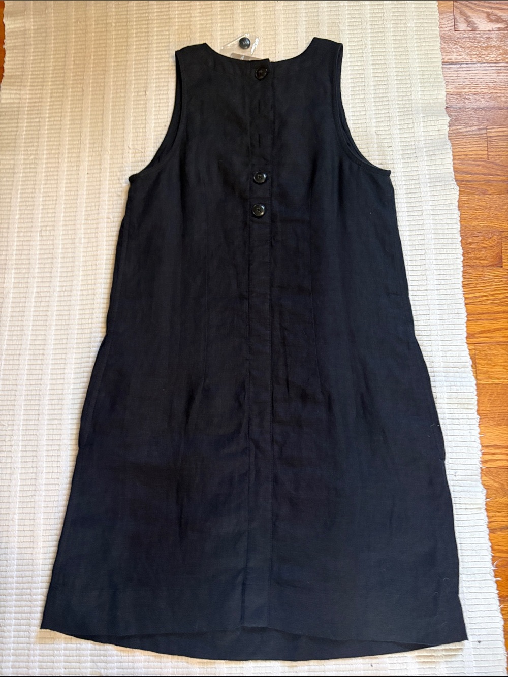 Classic Sleeveless Black Linen Dress - j crew - Picture 4 of 4